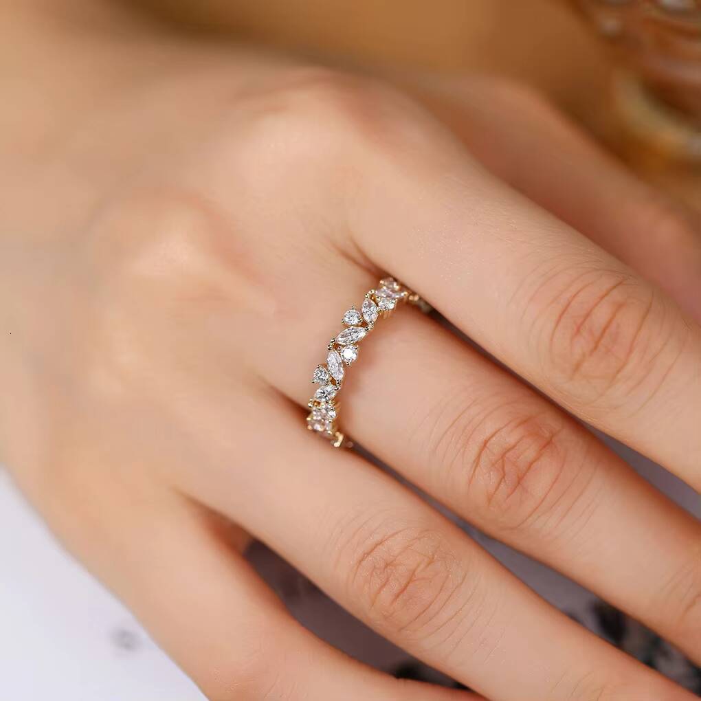 Custom High Jewellery Yellow Gold Ring 9K14K18K Gold CVD Diamond 20 Points Wedding Ring Womens Wedding Ring Proposal Gift