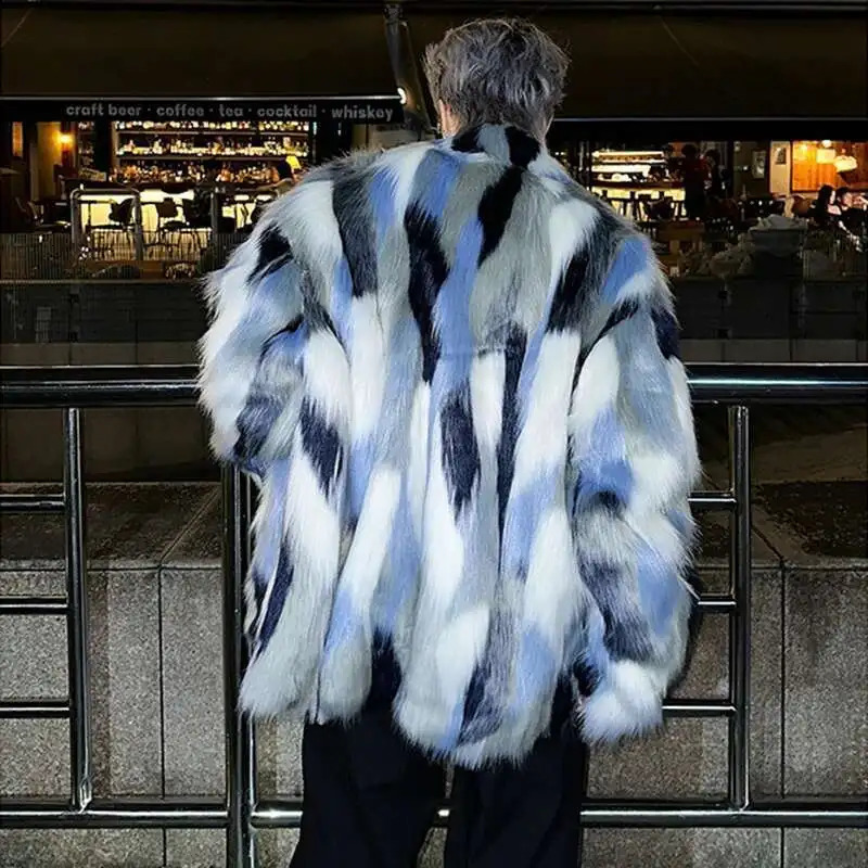 LUZHEN Fur Coat Stylish Color Contrast High End Autumn Winter Thick Warm Plush Original Tops LZ7988 251016