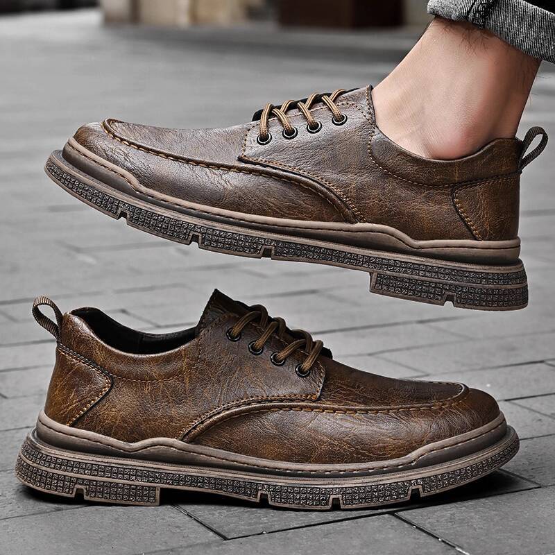 Paul Camel Men's Shoes 2026 New Business Formal Casual Footwear Genuine Leather Men's British-Style Leather Martin Boots for Daily Wear