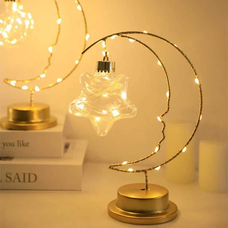 Table Lamp LED Bedroom Decoration Lamp BatteryUSB Powered Moon Star Bedside Lighting Fixture For Desktop Night Lights C251115