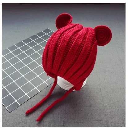 03years Baby Hat Autumn Winter Cute Baby Girls Baby Boys Hat Bear Ear Protection Warm Knitted Beanies KF428L251024