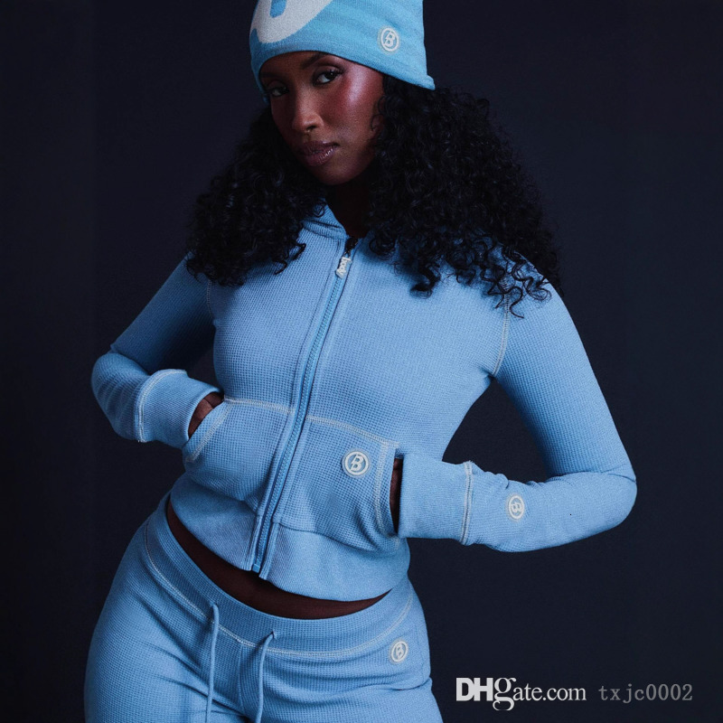 Womens Tracksuits Two Pieces Set 2025 Autumn New Zipper Cardigan Long Sleeve Long Pants Fashion Hooded Set Sportwear 6 Colours