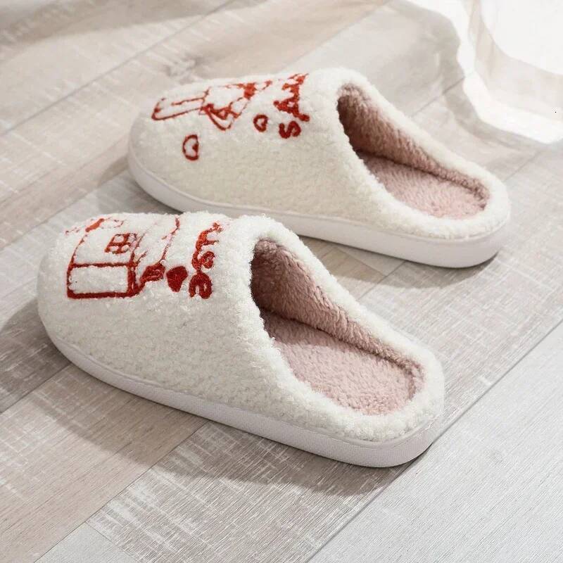 Men Women Household Slippers Autumn Winter Indoor Plush Warm Comfortable Flat Bottom Cotton Thick Sole Casual Shoes 2025 ddmythur