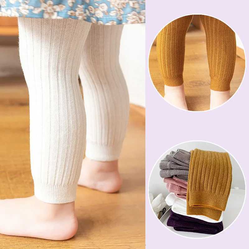 1 Pair Autumn Legging for Girls Children Solid Color Cotton Ribbed Pants Kids Newborn Knitting Leggings Trousers 0 to 6 YearsT251024