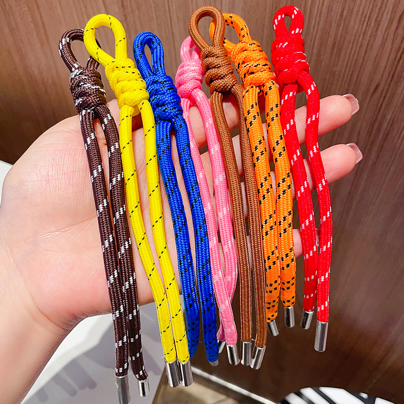 Colorful Ins-Trend Handmade Woven Rope Keychain - Viral Bag Lanyard, DIY Creative Knotted Bracelet