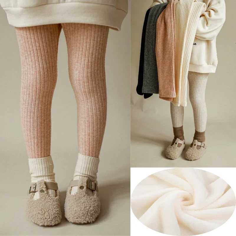 Girls Leggings New Autumn Winter Cashmere Warm Pants Childrens Casual Elasticity Slim Pants Fleece Thickening TrousersT251024