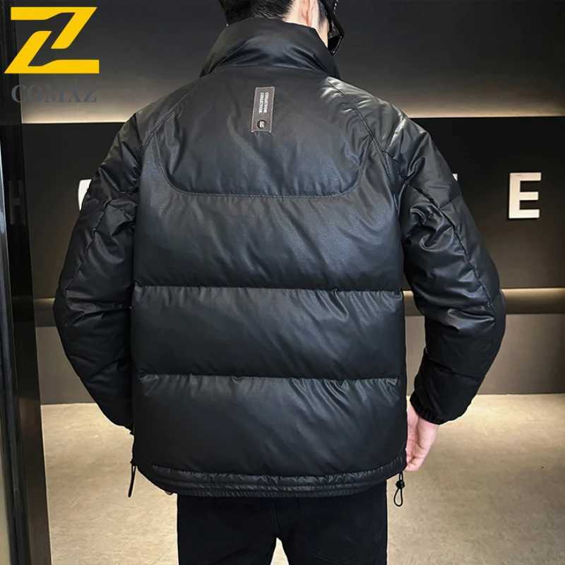 Mens padded Clothing Autumn Winter Solid Color White Duck Down Thickened Warm Outdoor Travel Stand Collar Coat Men Down Jacket Z251024