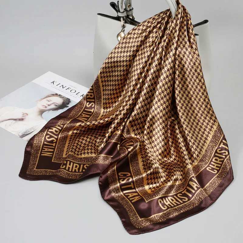 Print 70cm Silk Satin kerchief Wen Luxury Design Neck Tie Scarf Fem Hair Hand Wrist Foard Shl Hijab Bandana Y251024