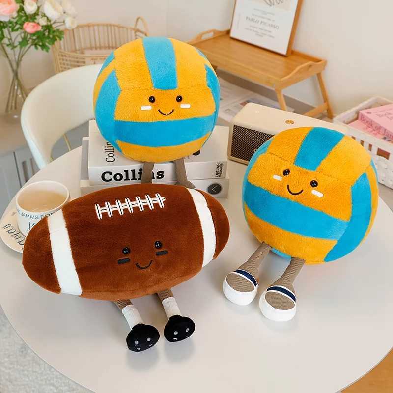 Volleyball American Football Plush Toy Soft Stuffed Rugby Ball Doll Home Decor Kids Accompany Pillow Birthday Gifts Plush Toys Z251024