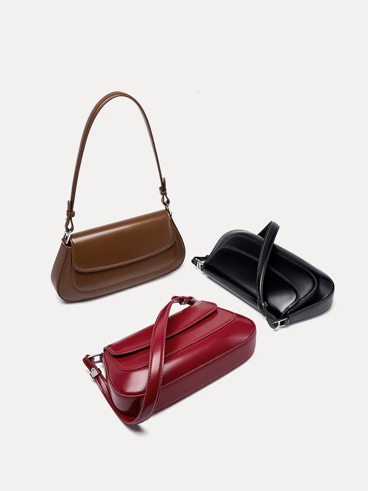 Fashion Women Crossbody Bag Genuine Leather Daily Shoulder Bag Ladies High Quality Underarm Saddle Bag for street shopping 251023