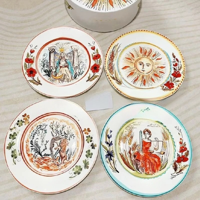 10 Inch Personalized Moon Sun Series Cold Steak Plate Ceramic Tableware Gift Decorative Tray Leave Message To Me