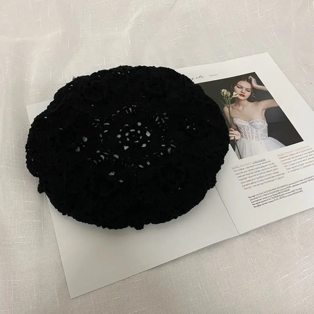 Womens Plain Color Knit Beret Hat Ladies French Artist Beanie Beret Hats Spring Casual Thin Acrylic Berets for Women 251023