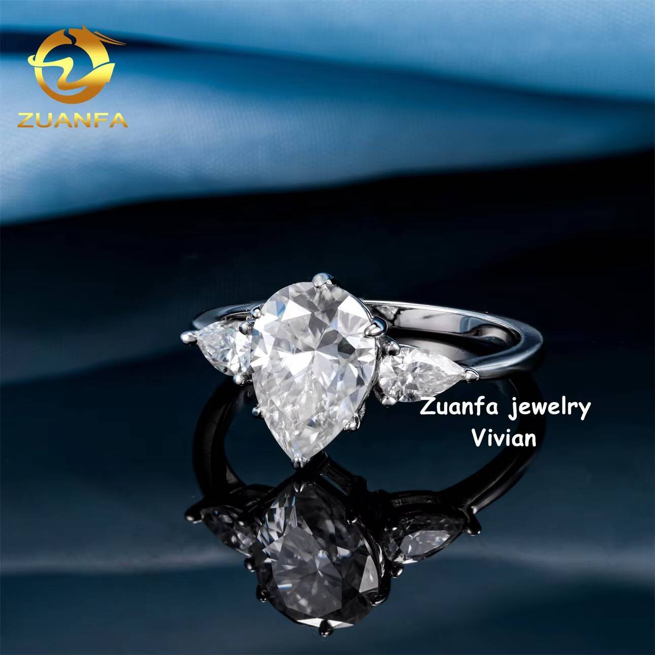 Fashion Fine Hip Hop Jewelry Sterling Silver 925 GRA Certificetation Iced Out VVS Moissanite Diamond Women Wedding Rings