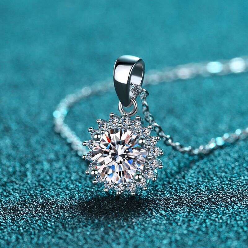 DHCollections-- XDY New Pure Sier Necklace for Women 50 1 3 5 Moissanite Pendant