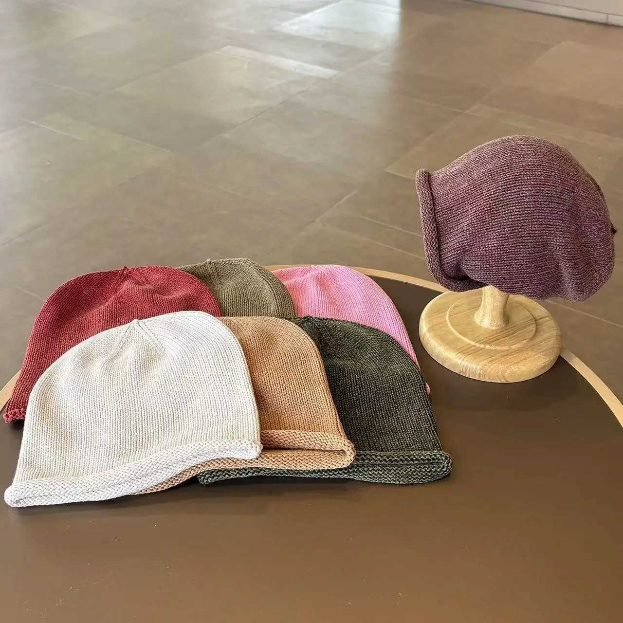 2025 Winter Children Knitted Hat 28Y Solid Color Warm Girls Boys Ear Protection Caps Fashion Kids Stacked Hats AccessoriesL251024