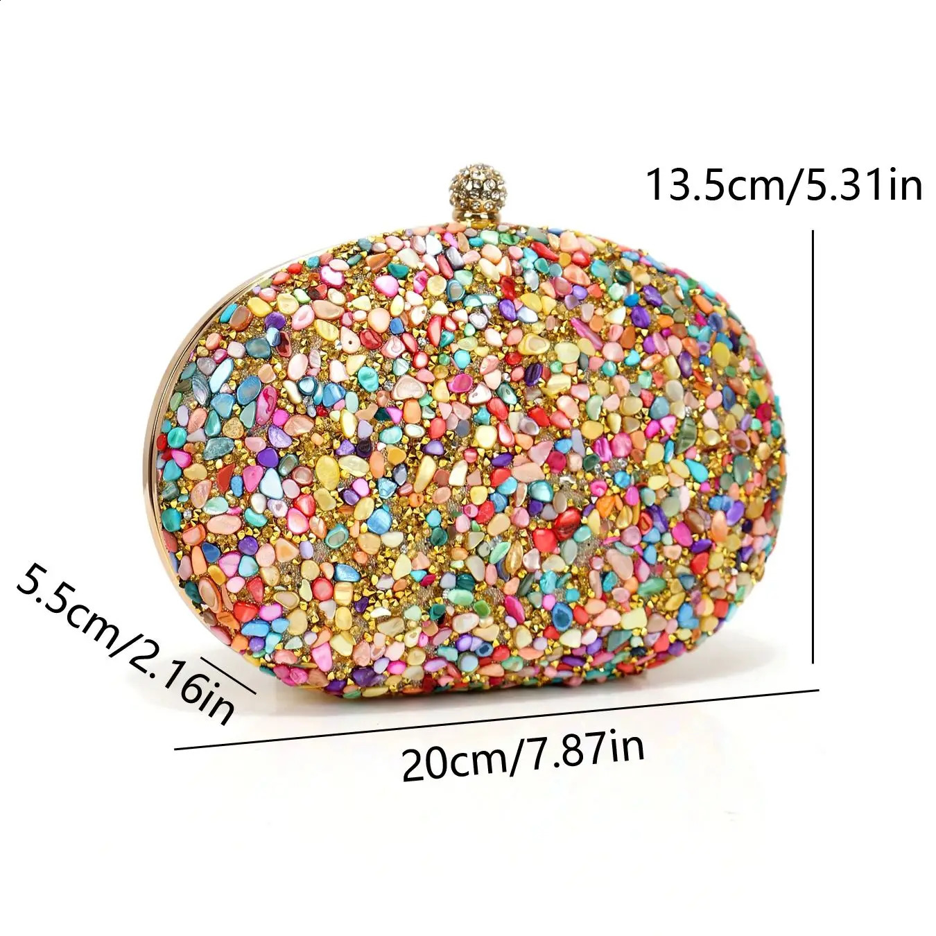 Circular Rhinestones Stones Evening Bags One Side Diamonds Bohemian Style Dress Beach Purse With Hanlde Shoulder 251023