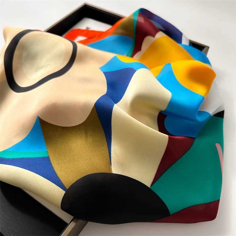 7070cm Silk Square Scarf Wen Soft wer Print Haiand Foard Neckerchief Hijab Tie Bag Ribbon band Fashion Decoration Y251024