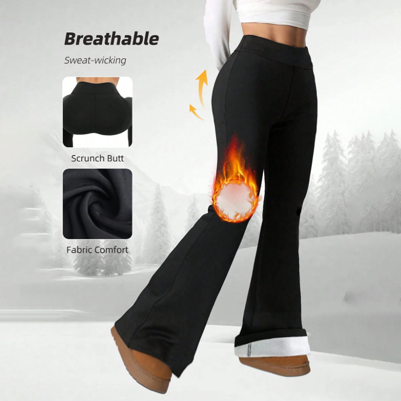 Autumn and winter pants high waisted bottoming pants to lift the buttocks and belly yoga pants sports and fitness nine minute flared pants