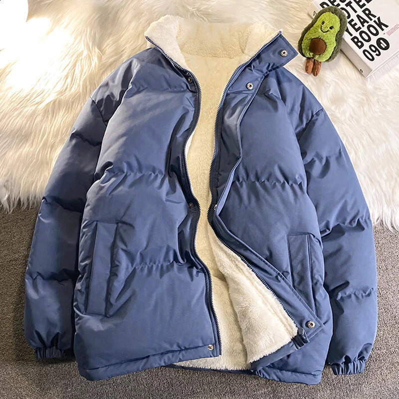 Youthful Trend Oversize Mens Winter Jacket Streetwear Puffer Jacket Men Solid Padded Coat Men Women Warm Fleece Parka Coat Male 251020