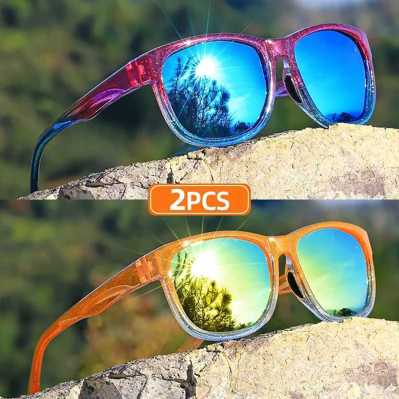 2 Pairs of Classic Square Polarized Fashion Glasses Unisex Lightweight Colorful Pearlescent Frame Outdoor Sports Style GlassesT251024