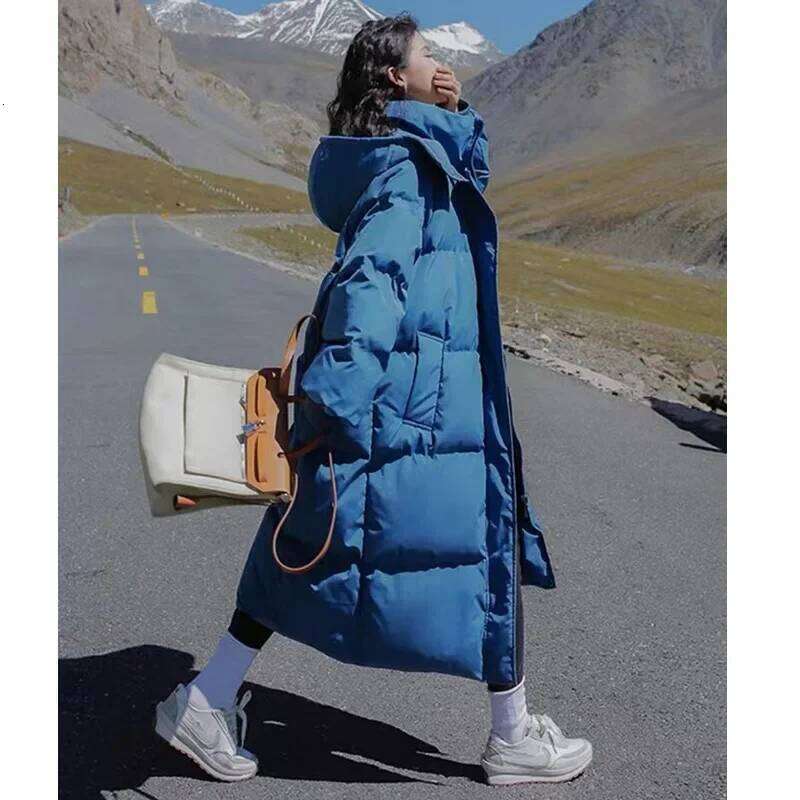 Long Thickened Bread Women's Winter Outerwear Knee-Length Hong Kong Style Cotton Jacket Female Fashionable Coat Womens Coat