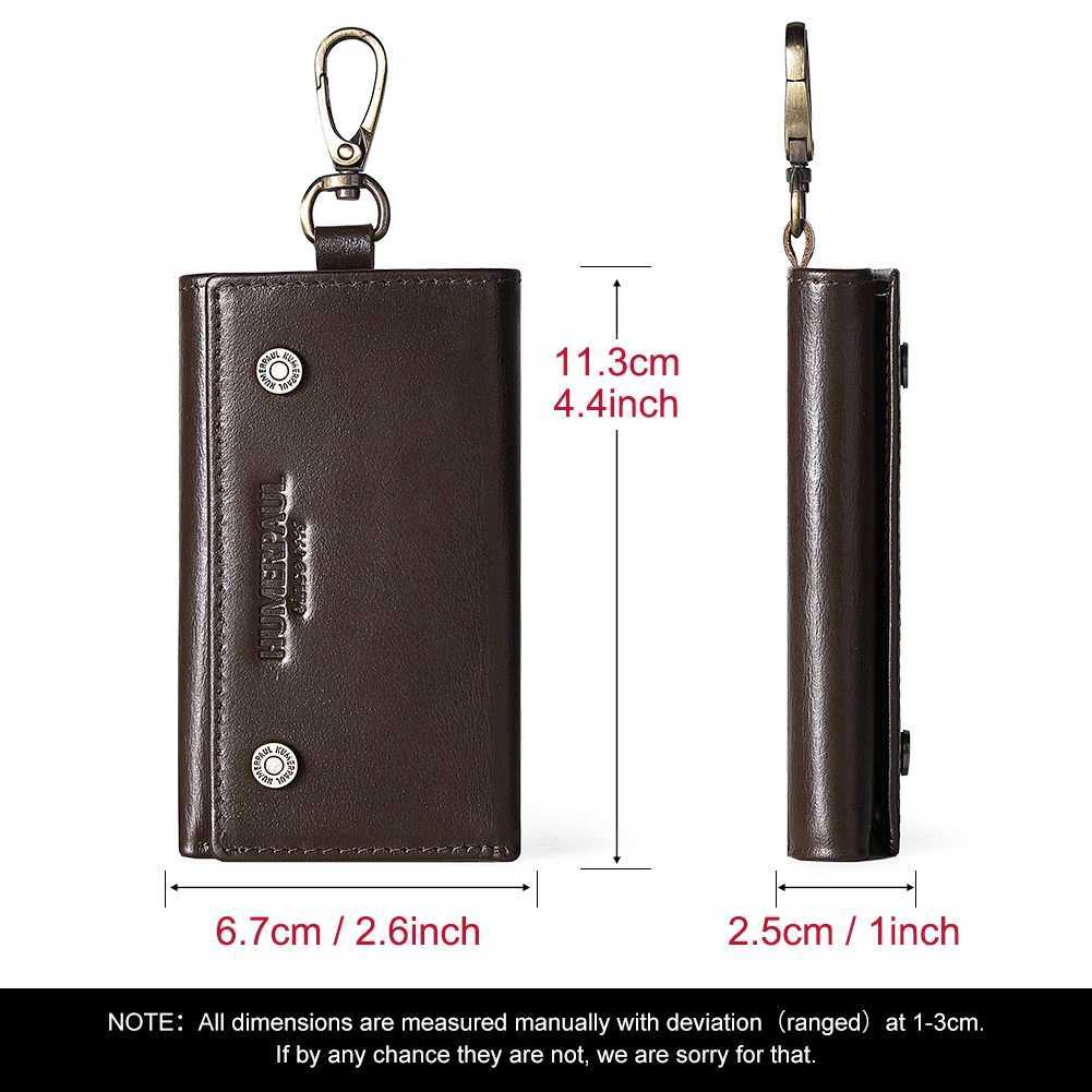 HUMERPAUL Genuine Leather Key Organizer for Car Housekeeper Small Home Key Case Top Quality Mini Wallet with Coin Pocket Z251023