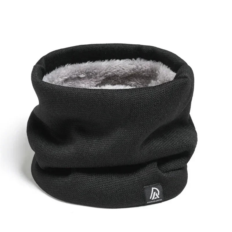 2025 Women Men Knitted Solid Neckerchief Cashmere Plush Warm Winter Ring Scarf Face Mask Snood Neckerchief Scarf Thick Muffler 251020