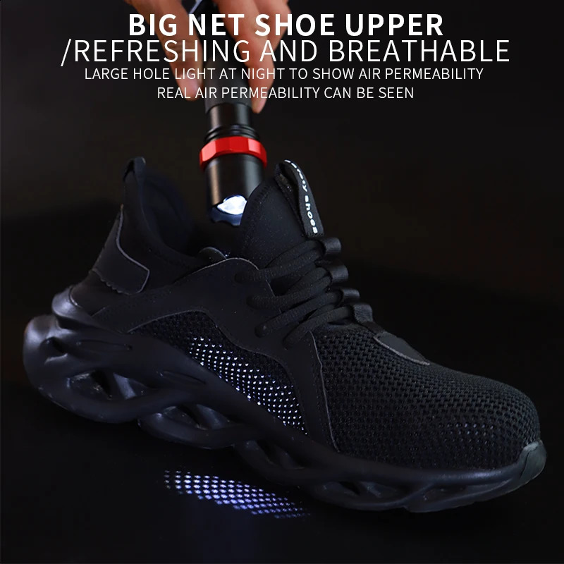 48 Size Unisex Work Safety Shoes Steel Toe Cap Light Breathable Sneaker For Men Antismash And Antipuncture Safety Sneakers 251023