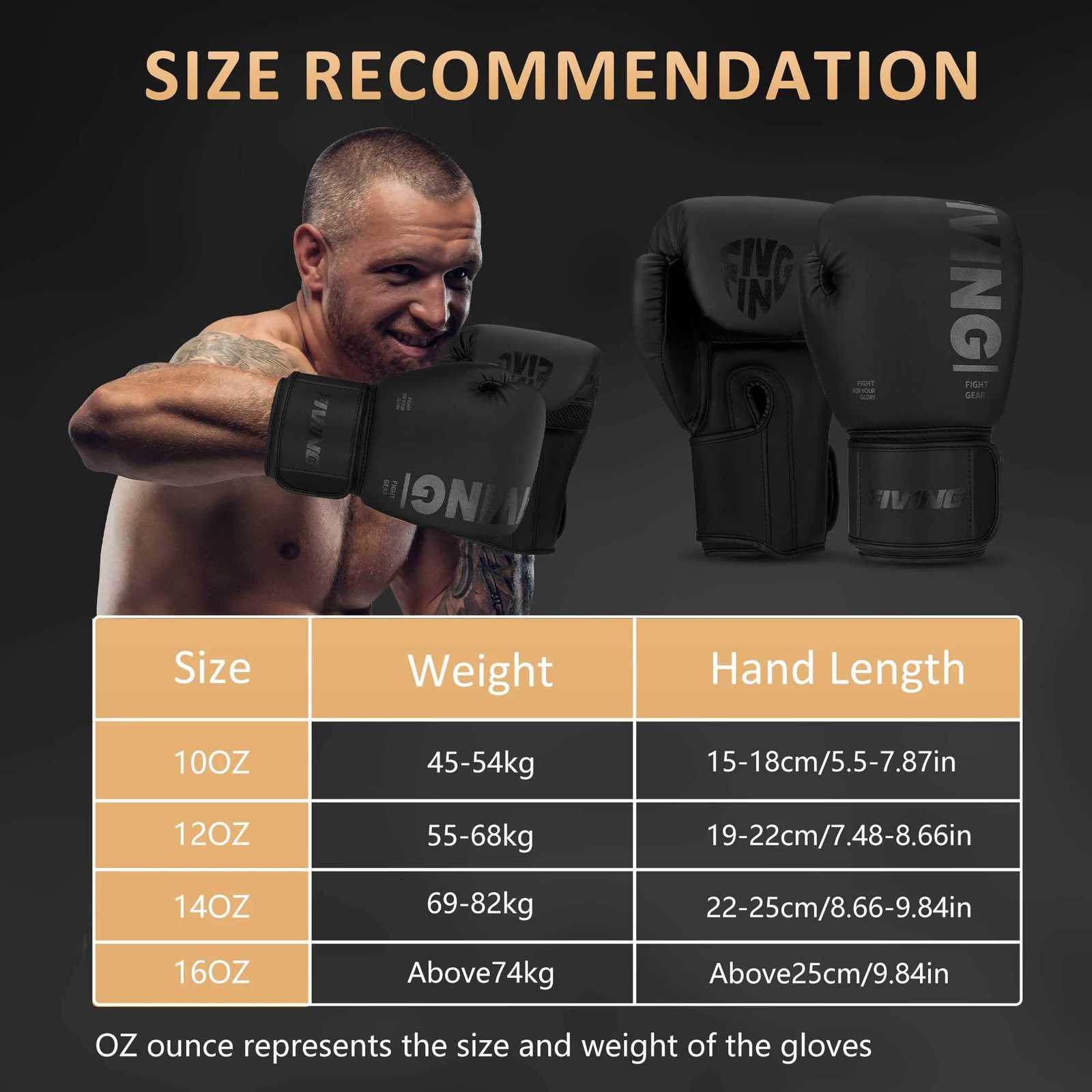FIVING boxing gloves PU leather for men and women professional training sparring suitable for boxing MMA taekwondo wrestling Y251023
