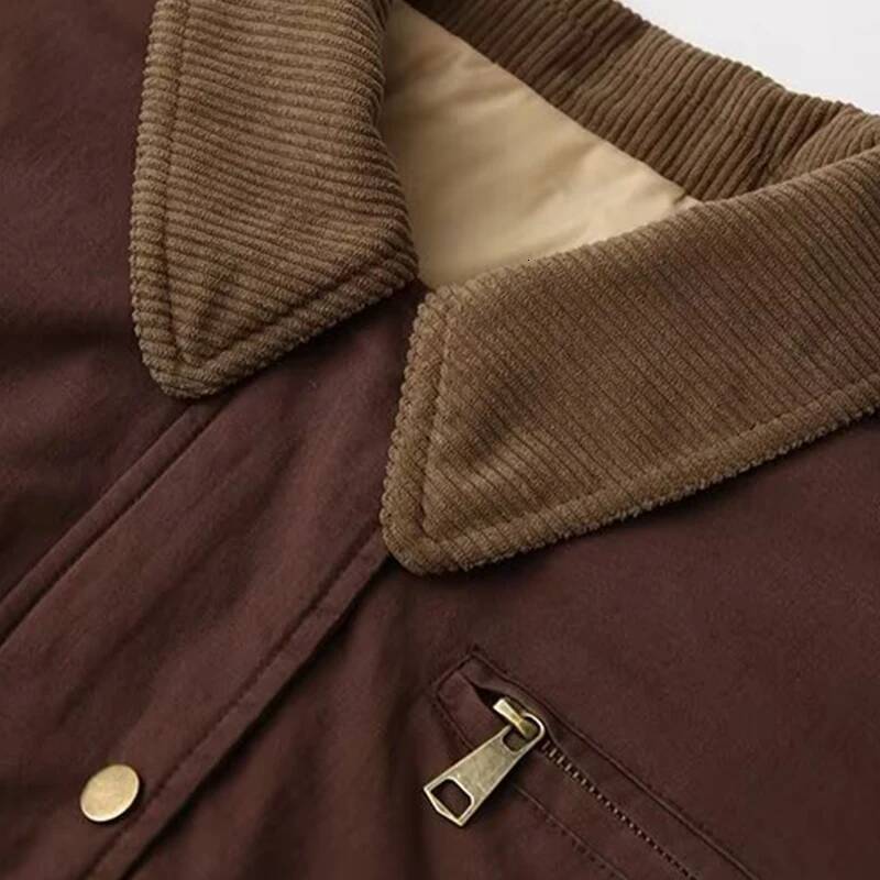 Vintage Cotton-padded Jacket Solid Simple Style Winter Warm Coat Retro Long Sleeves Lady Streetwear High Street Zipper Cool Tops dongdumaoyi