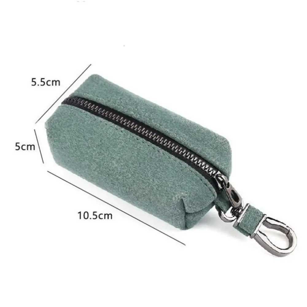 Portable Keychain Wallet for Men Women LargeCapacity Double Zipper Key Pouch Bag Suede Leather Key Case Unisex Coin Purse Z251023