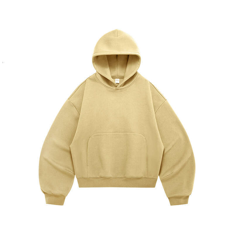 Men's Clothing | Curved Blade Short 25 Winter New American Style Hoodie Eggshell Fleece Sweatshirt