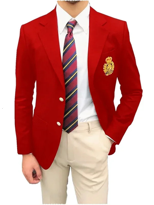 1PieceRed Mens Suit Single Breasted Notch Lapel Jacket Business Casual Blazer Coat High Quality Fashionable Slim Fitting Tuxedo 251023