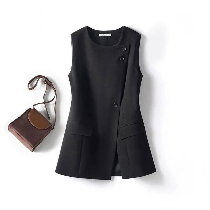 Spring Autumn 2025 New Korean High-end Fashion Vest Women Office Casual Loose Sleeveless Blazers WaistCoat Outwear Ladies Tops dongdumaoyi