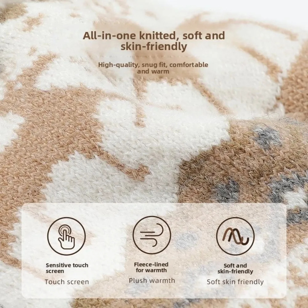 Cuff Christmas Reindeer Gloves Warm Coldproof Touch Screen Mittens Full Finger Jacquard Knit Gloves Autumn Winter 251021