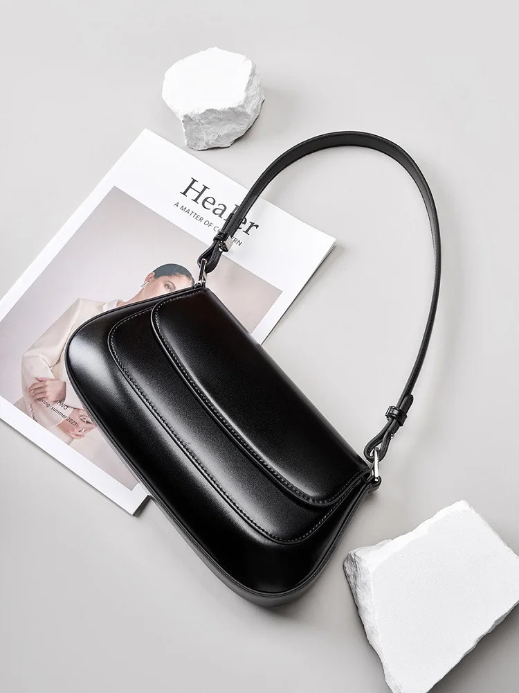 Fashion Women Crossbody Bag Genuine Leather Daily Shoulder Bag Ladies High Quality Underarm Saddle Bag for street shopping 251023
