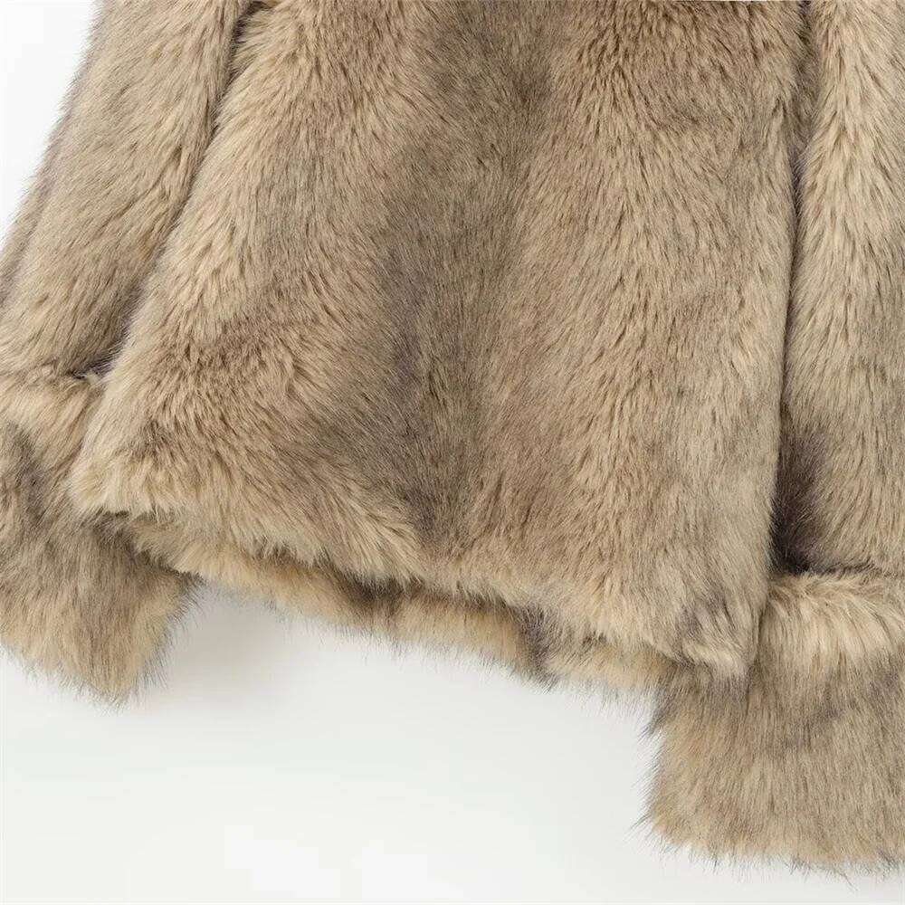 Women Rolled Edge Long Sleeved Minimalist Hoodie For Autumn And Winter New High Neck Fur Short Jacket hoodie