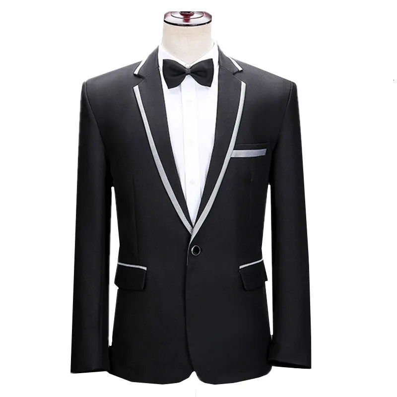 Men Patchwork Suit Single Button Flower Jacket Fashion Singer Host Pianist Stage Performance Blazers Coats 251023
