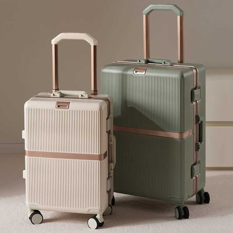 2025 New Luggage Carrier 20inch CarryOn Luggage with Aluminum Frame Large Capacity 28inch Combination Lock Suitcase UnisexW251024