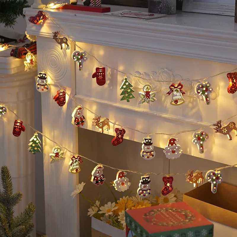 LED Santa Claus Lighting Colorful Christmas Lights Wrought Iron Christmas Decorative Lights Christmas Tree Light String C251024