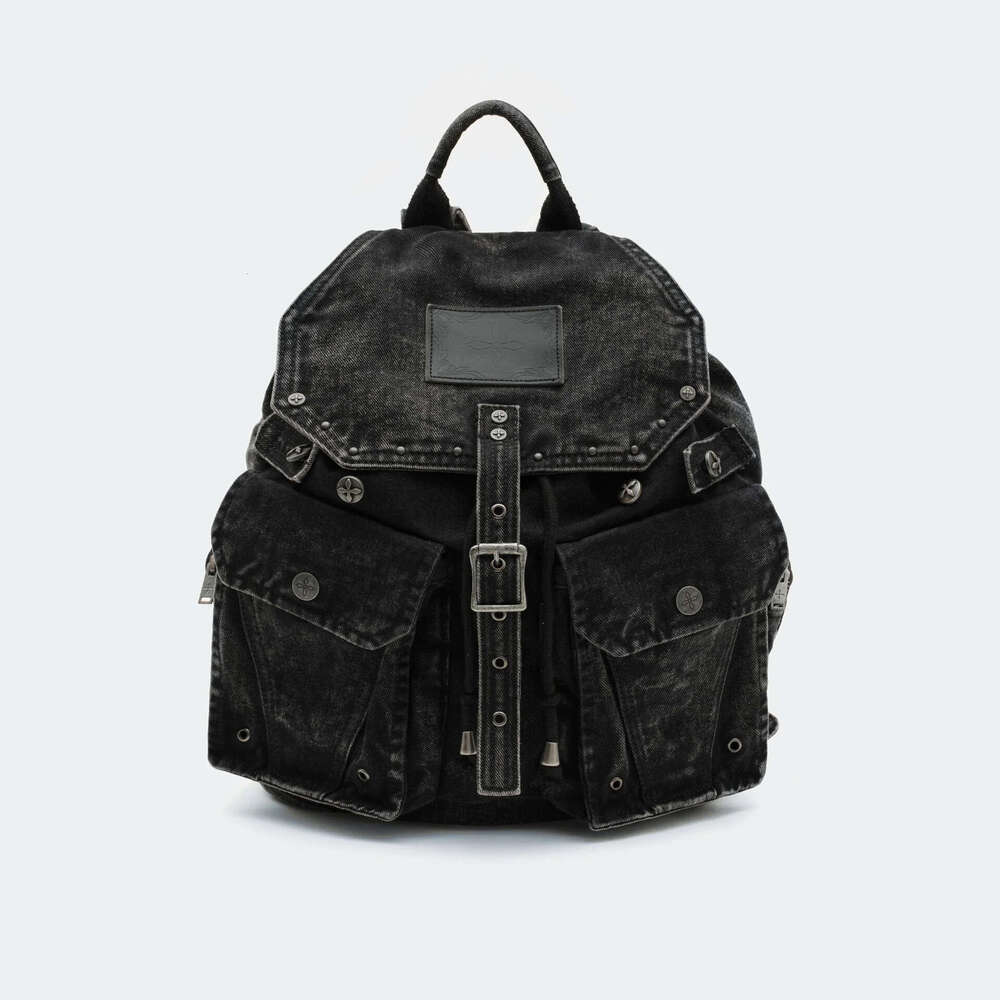 SM Mustang Denim Backpack Large Capacity Washed Bag New Model High Quality