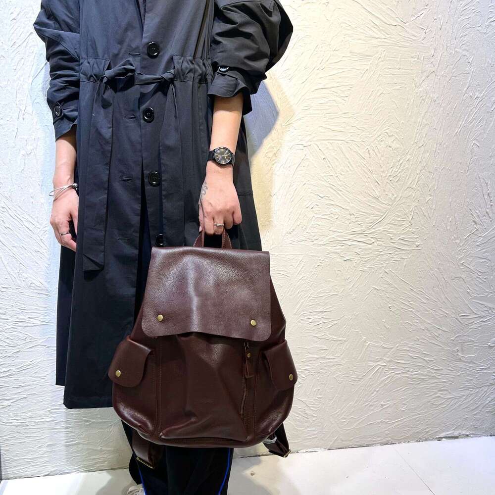 Genuine Leather Handmade Top Layer Cowhide Unisex Backpack Large Capacity High Quality European and American style