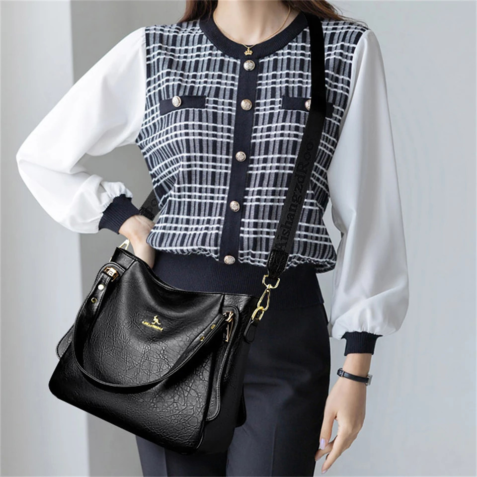 Genuine Soft Leather Tophandle Bags Female Handbags Women Shoulder Crossbody Tote Messanger Bag Large Capacity Sac A Main 251023