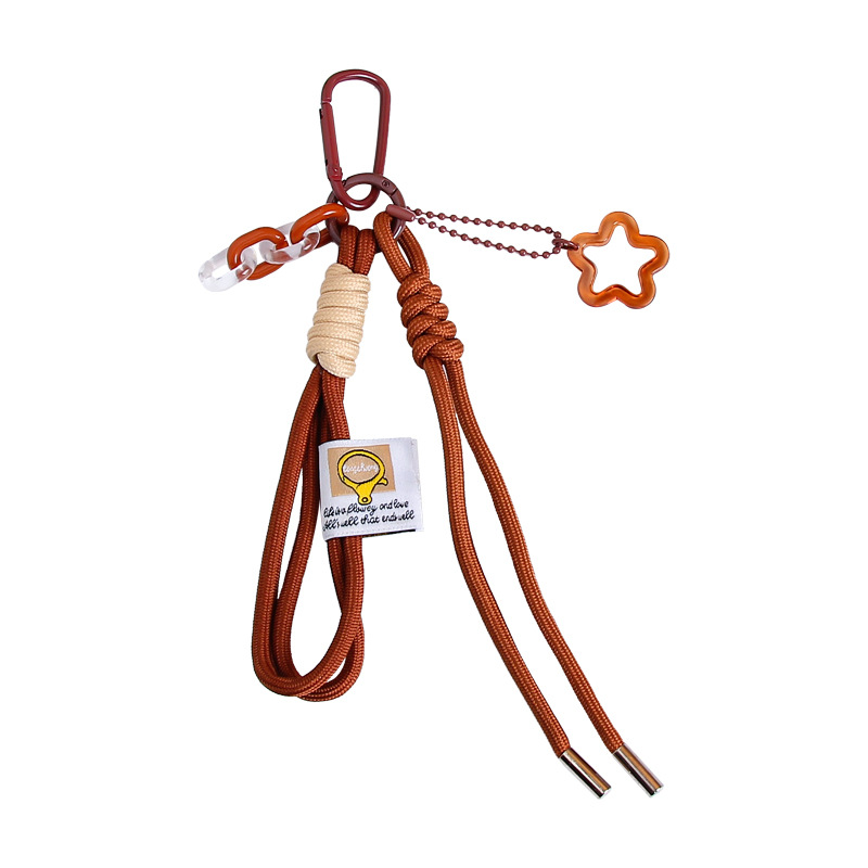 Woven Rope Charm Plush Doll - Nylon Lanyard, Ins-Style Keychain with Carabiner, Bag Pendant Gift