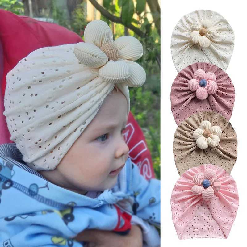 Baby Girl Hat Elastic Newborn Cap Spring Summer Turban Flower Baby Girls Hats Breathable Toddler Headwraps Hair AccessoriesL251024