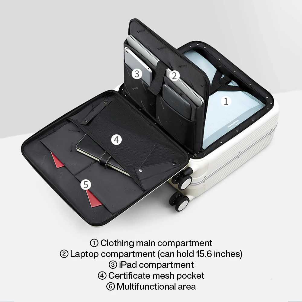 Hanke New Design Luggage Business Travel Suitcase Carry On Boarding Cabin Trolley Case PC Material Rolling Spinner WheelsW251024
