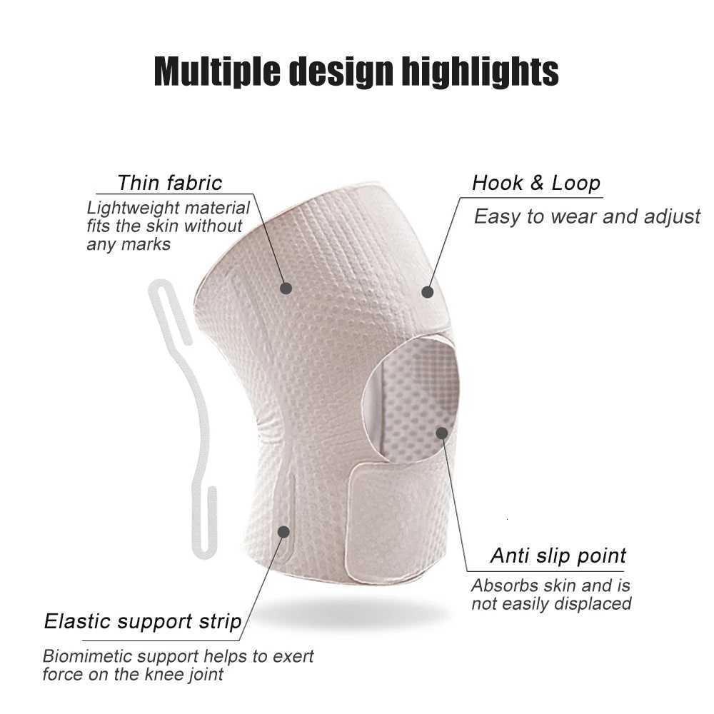 1Pcs Lightweight Breathable Knee Brace Adjustable Open Patella with Dual Side Stabilizers for Hiking Running Sports WorkoutW251024