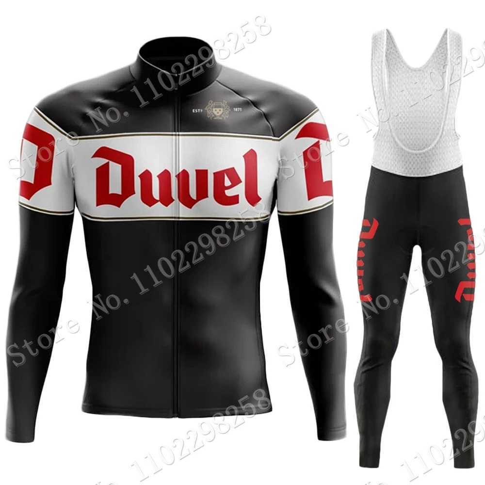 Winter 2023 Duvel Cycling Jersey Set Mens Beer Drink Belgium Cycling Clothing Long Sleeve MTB Bike Road Pants Bib MaillotT251024