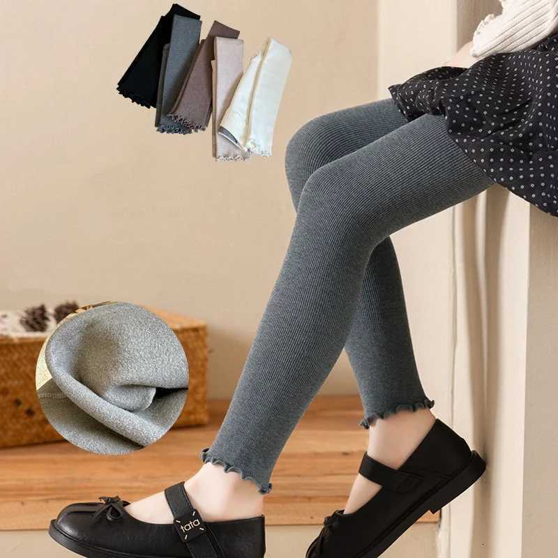 Kids Girl Leggings Winter Thick Childrens Tights For Girls Knitted Ruffle Pantyhose Baby Elasticity Soft Warm Trousers OutsideT251024