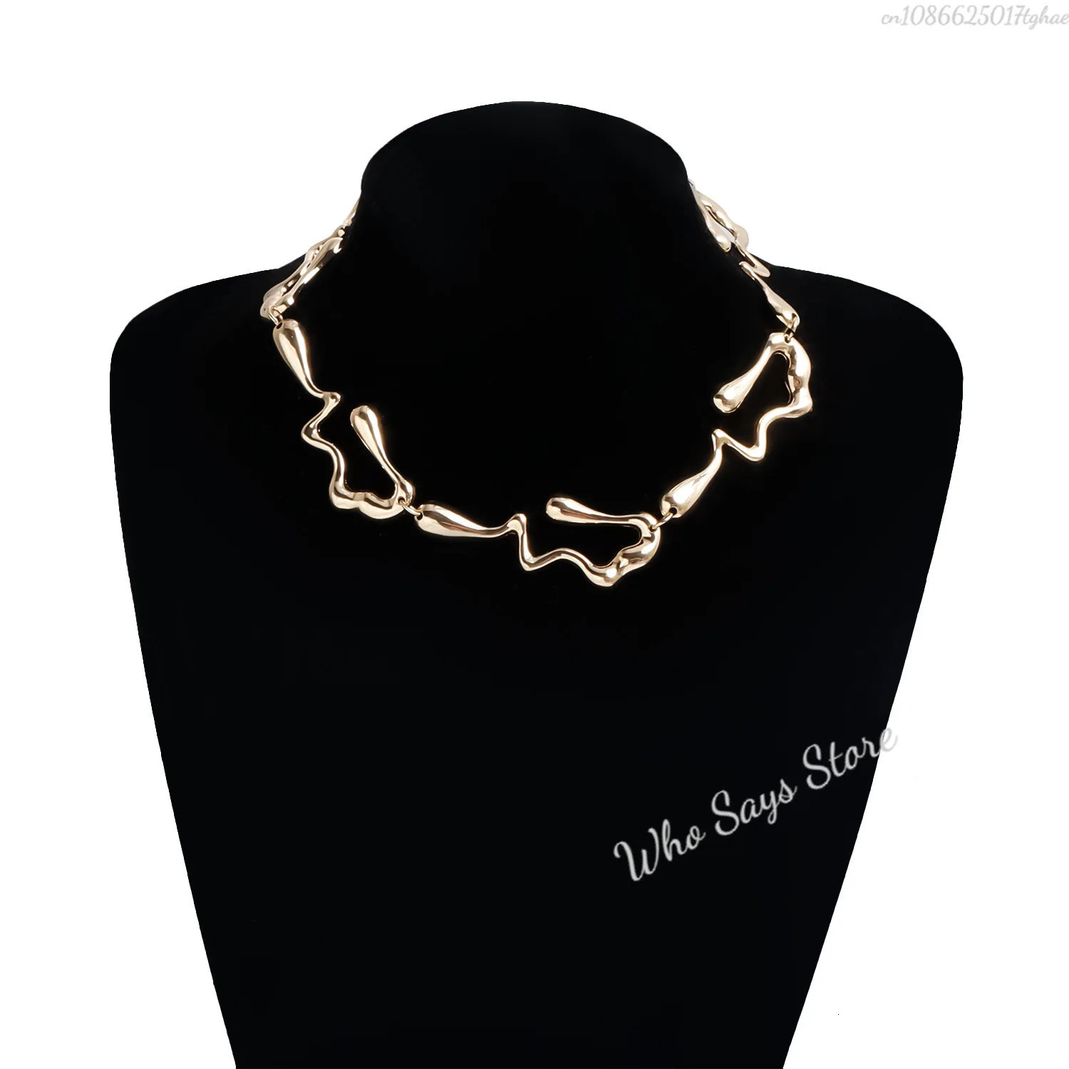 Elegant Irregular Wave Torques Necklaces for Women Trendy Punk Gold Color Chokers Clavicle Chain Wedding Party Jewelry 251016